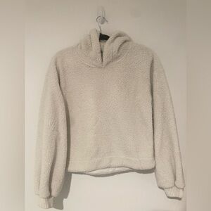Abercrombie & Fitch Women’s White Sherpa Hoodie Sweatshirt - Size Medium